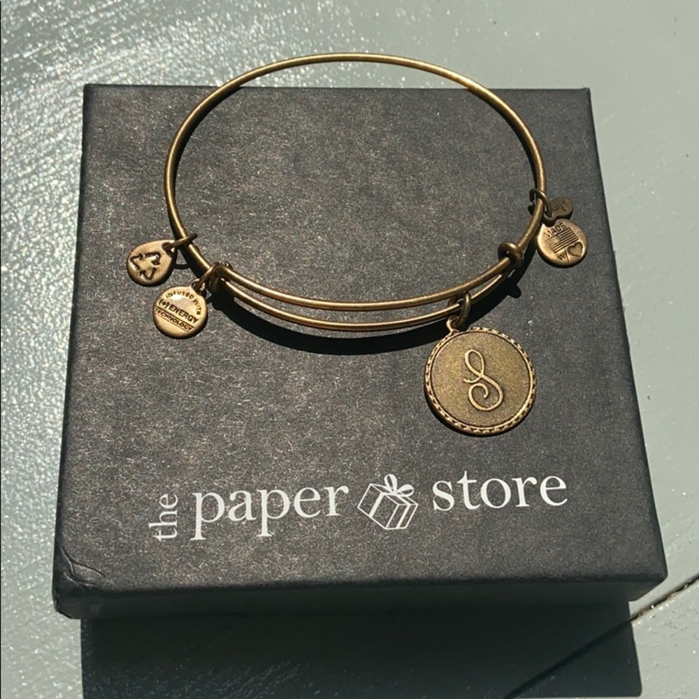 Gold ‘S’ Initial Alex and Ani Bracelet
